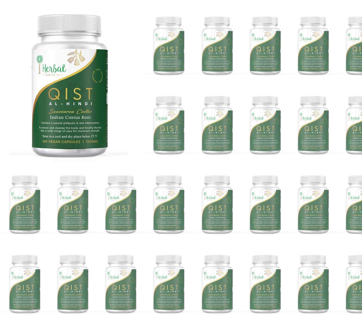 Bulk sale: Qist al Hindi or Indian Costus Root - 100 vegan capsule (500mg each)