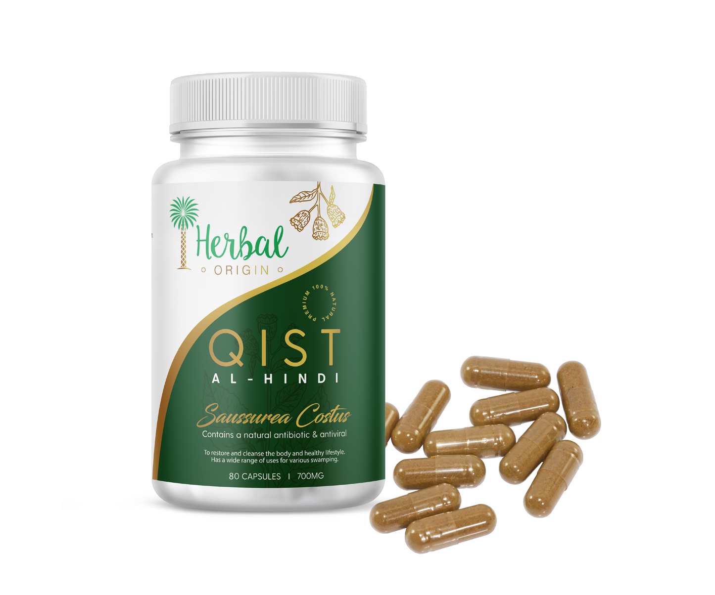 Qist Al-Hindi or Indian Costus root (Saussurea Costus) | Premium Costus Root Supplement | In Vegan Capsule